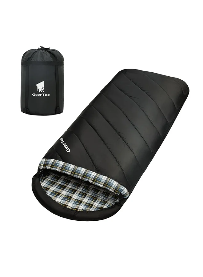 GEERTOP Extra Wide Sleeping Bag for Adults, Waterproof 210T Shell with Warm Flannel Lining, Portable for Outdoor Camping and Hiking (220x100cm) oz3x3