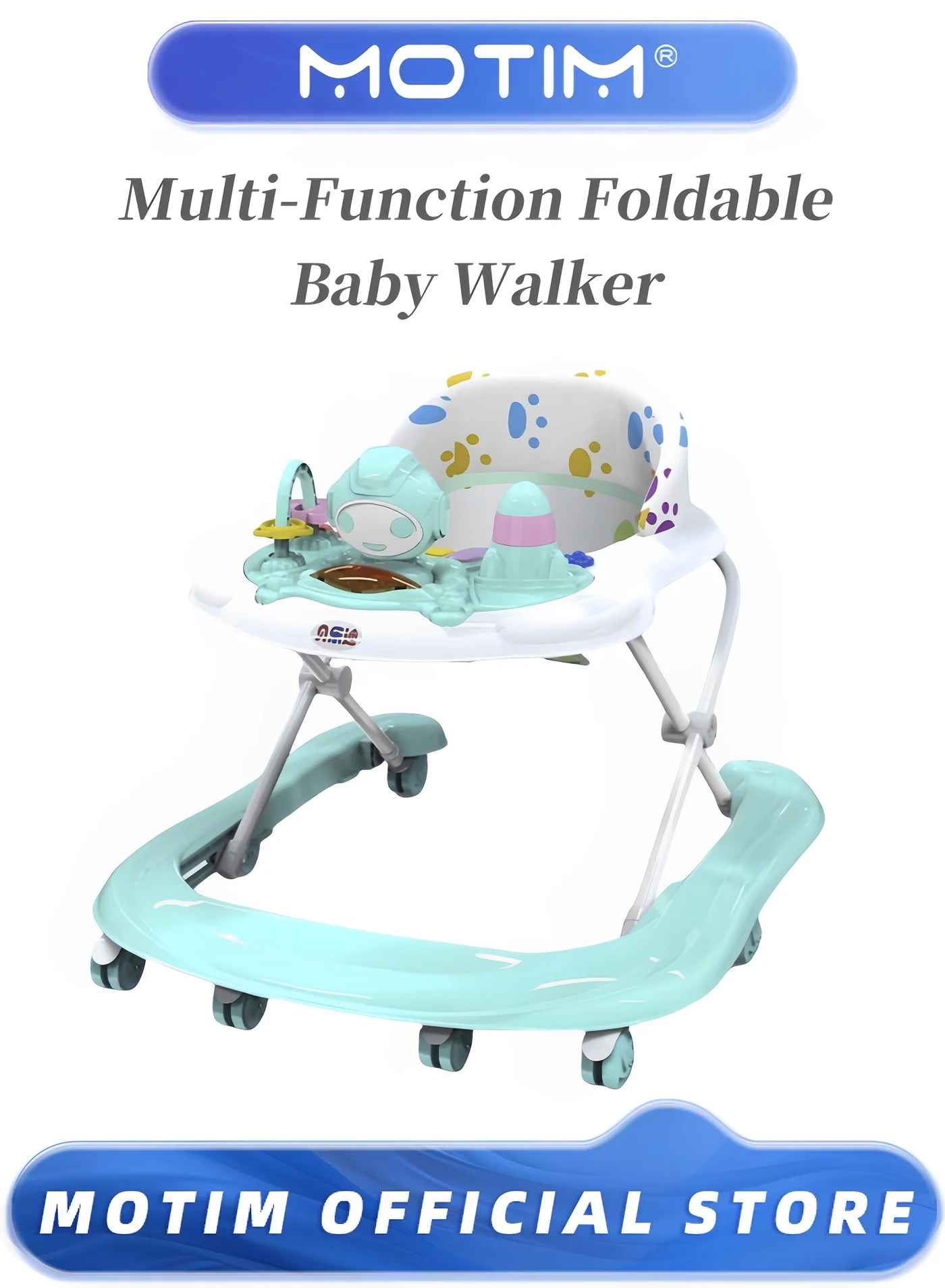 Motim Multi-Function Foldable Baby Walker with Adjustable Height (Premium Activity Helper for Toddlers) hyuxj