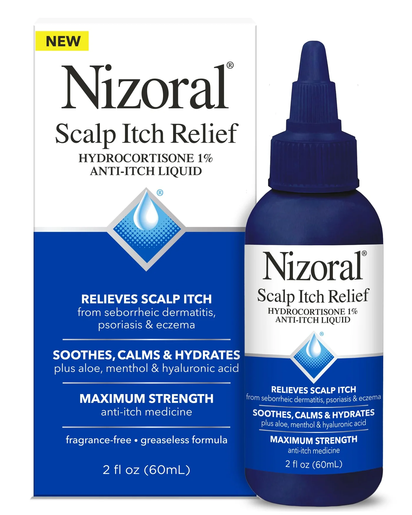 Scalp Itch Relief Liquid Treatment (Hydrocortisone 1%, 60 mL) - Soothing Formula for Dry and Irritated Scalp 1mk96