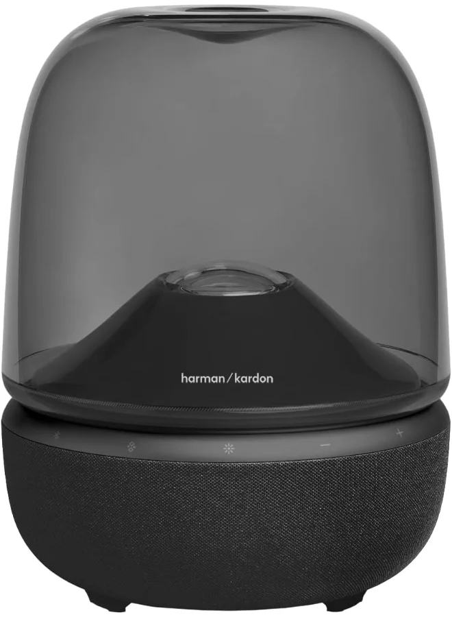 Premium Wireless Bluetooth Home Speaker 360-Degree Ambient Lightshow Transparent Dome Design (Black) u5aex