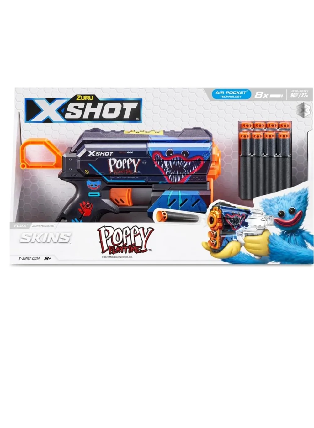X-Shot Skins Flux Foam Dart Blaster Toy (Single Shot, 8 Foam Darts Included) 3i0ws