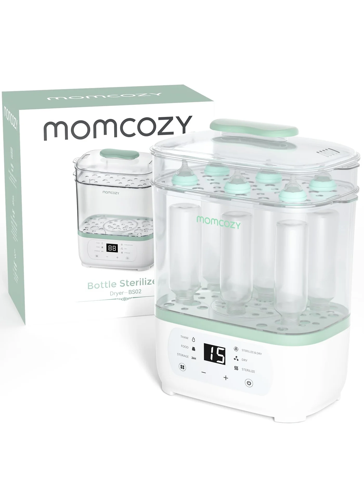 Momcozy Electric Steam Sterilizer and Dryer 8-in-1 Multi-Function Baby Care Station (1 Pack) jpyq8