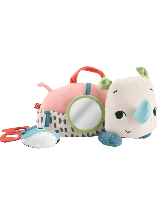 Planet Friends Tummy Time Roaming Rhino Plush Sensory Activity Toy for Infants (Soft Fabric, 25 cm) qjwbp