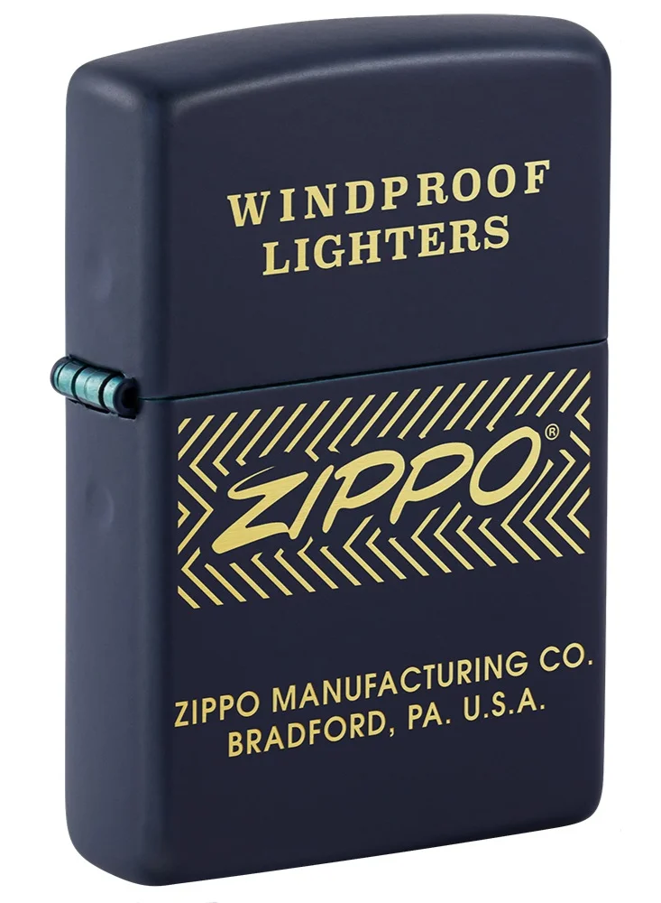 Premium Windproof Metal Lighter Matte Navy Finish (Standard Size) 6avb6