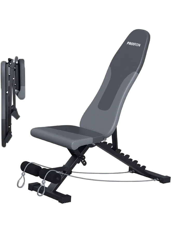 PROIRON Adjustable Weight Bench Foldable Strength Training Station for Full Body Workout (Black, 130 cm) rc371