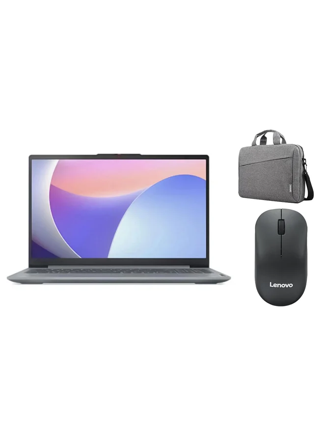 Premium 15.6-Inch Slim Laptop 8GB RAM 256GB SSD Intel Core i3 Processor Windows 11 Arctic Grey (With Carrying Bag and Mouse) 9lkgs