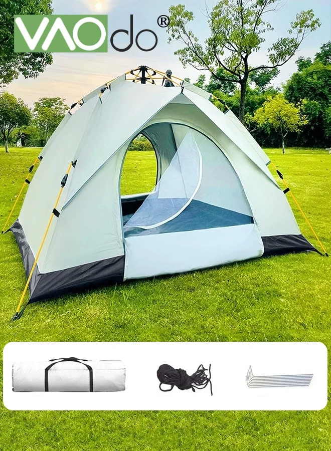 VAOdo Automatic Camping Tent for 3-4 Persons, Waterproof Sun Protection Family Shelter with Mosquito Net (200 x 200 x 135 cm) bebcj