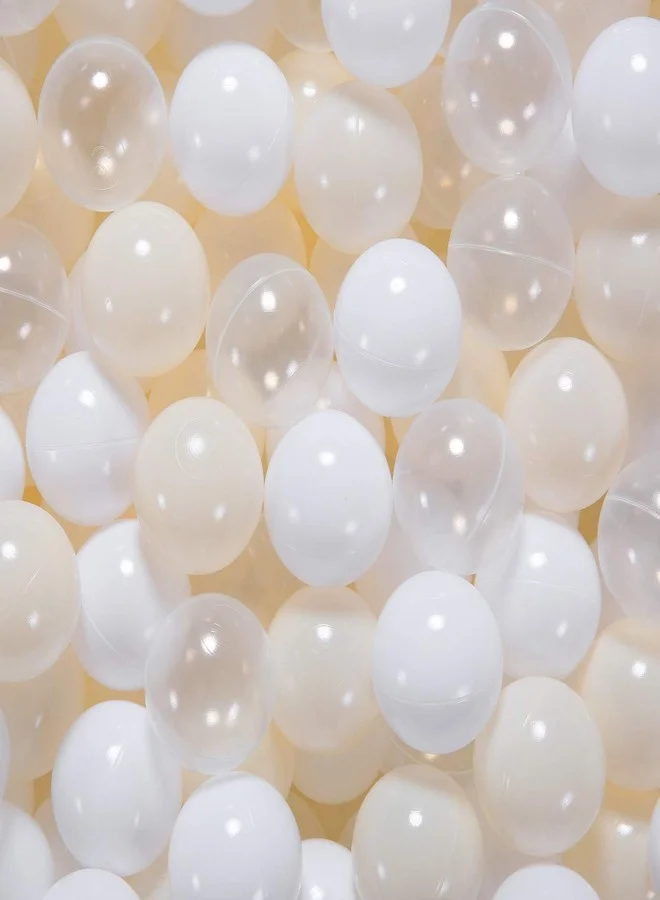 Premium Plastic Ball Pit Balls for Kids Play Area (White, Beige, Clear, 50 Pack) tu277
