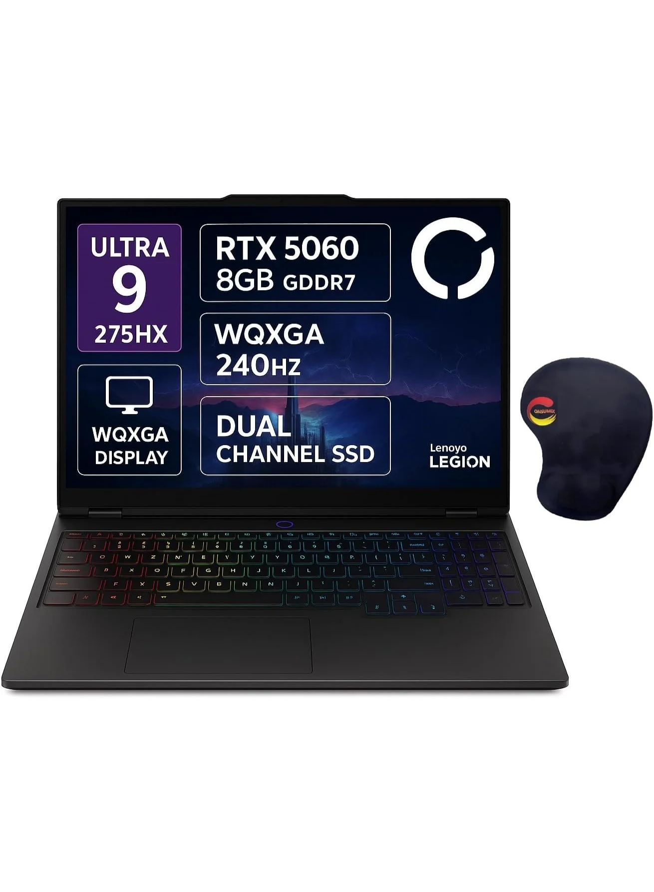 Premium Gaming Laptop 16-inch WQXGA 240Hz Display, Core Ultra 9 Processor, 32GB RAM, 1TB SSD, 8GB Dedicated Graphics, Windows 11, Storm Grey (16-inch) mauem