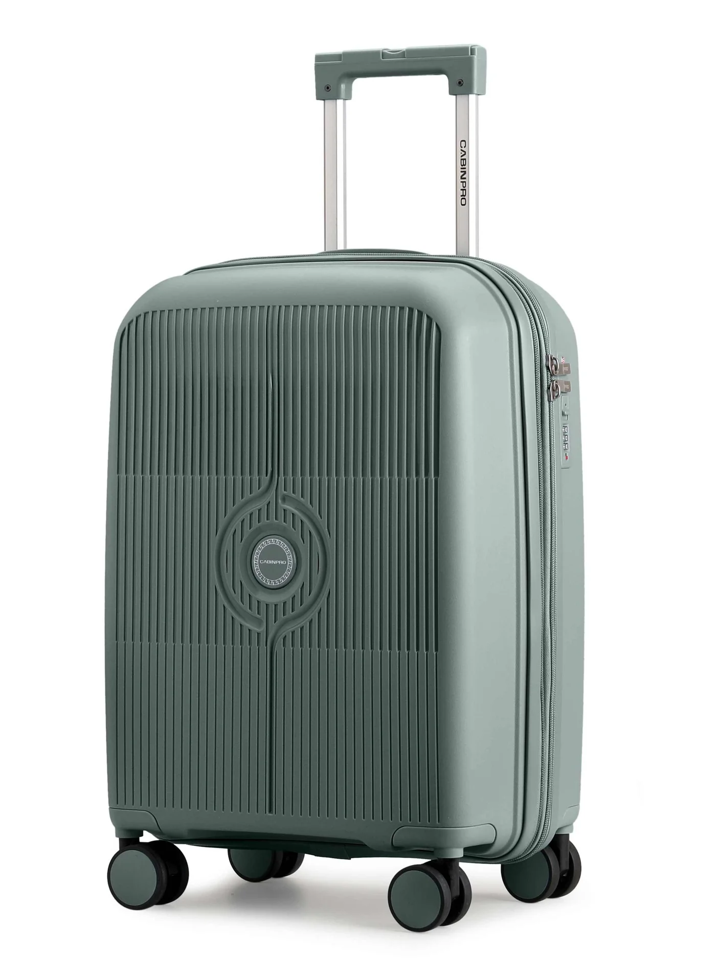 CABINPRO Expandable Hard Shell Spinner Luggage Lightweight Polypropylene Trolley Case with 360¡ã Twin Wheels (Green, 55 cm) 2dhv6