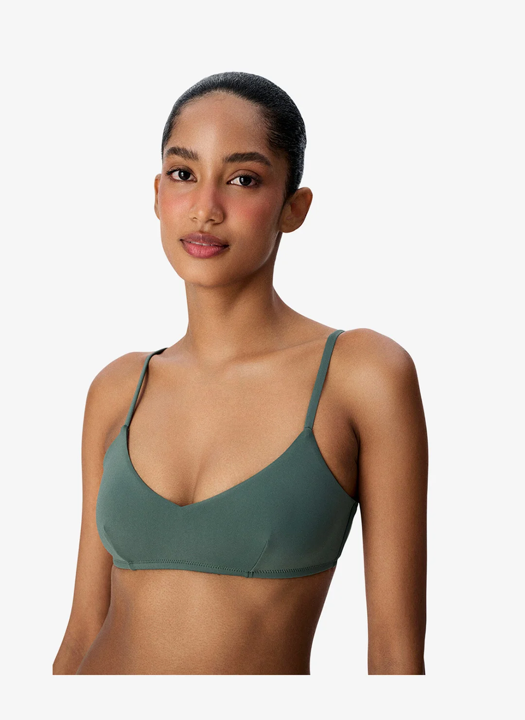 Penti Women Front Tie Bikini Top Premium Polyamide Swimwear (Green) cq0tq