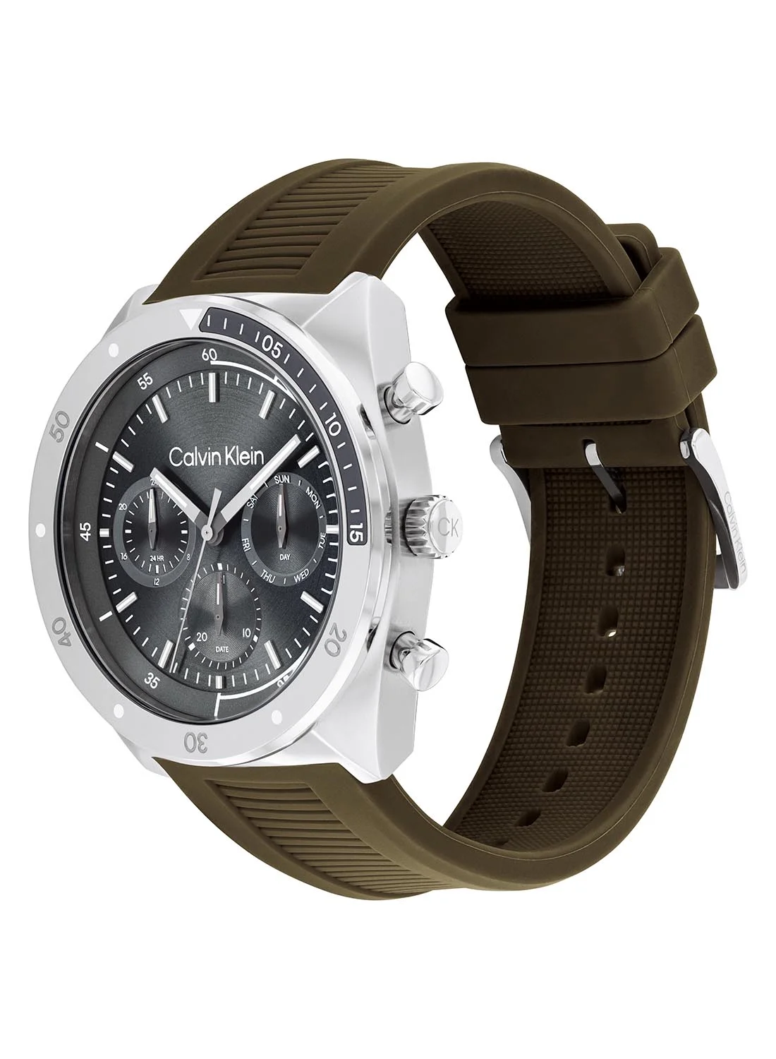 Premium Tonneau Analog Men's Watch with Silicone Strap (Grey, 42mm) wxtkc