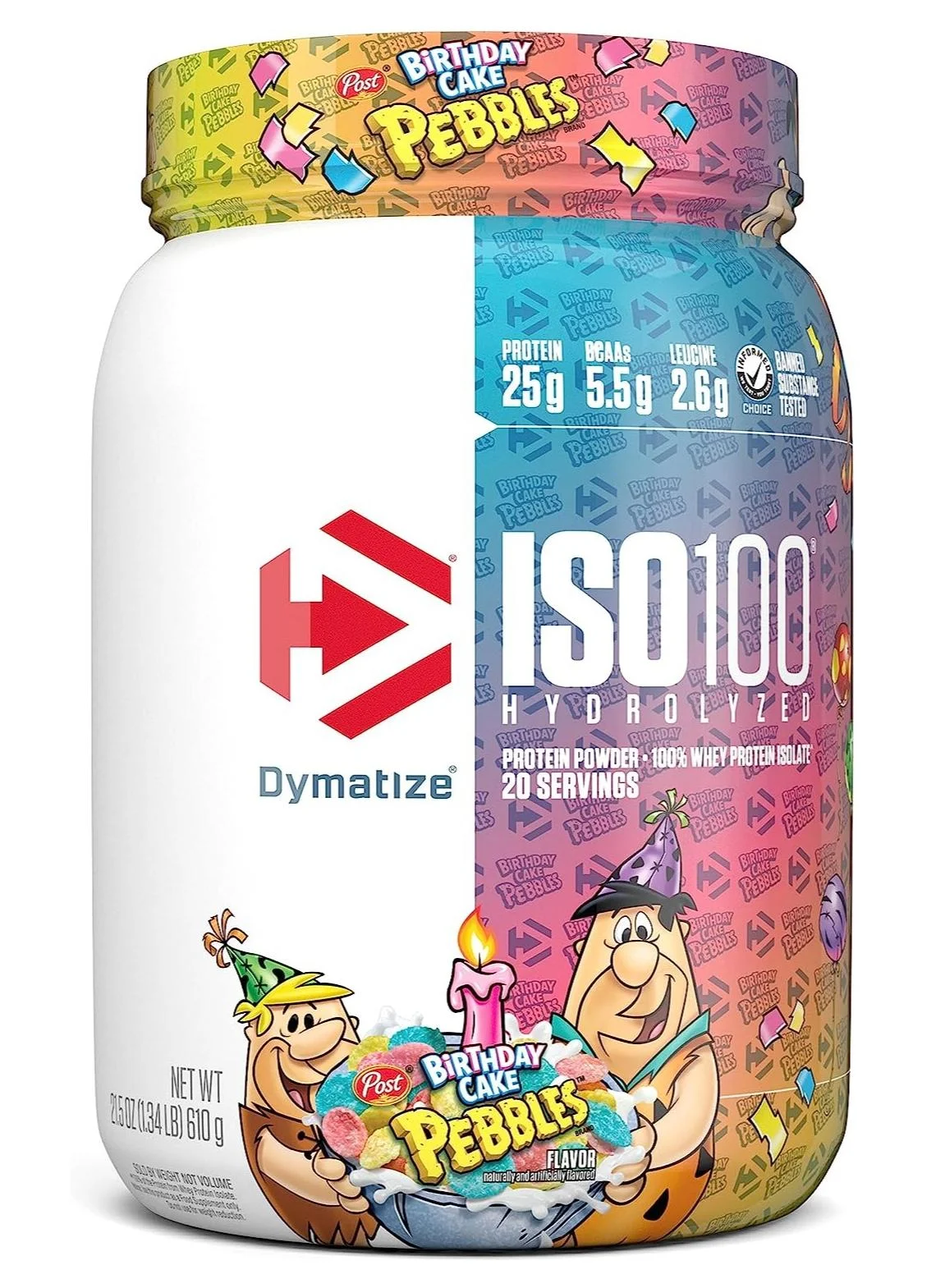 Dymatize ISO 100 Hydrolyzed Whey Protein Isolate Powder Birthday Cake Flavor (610g, 20 Servings) vlgw7
