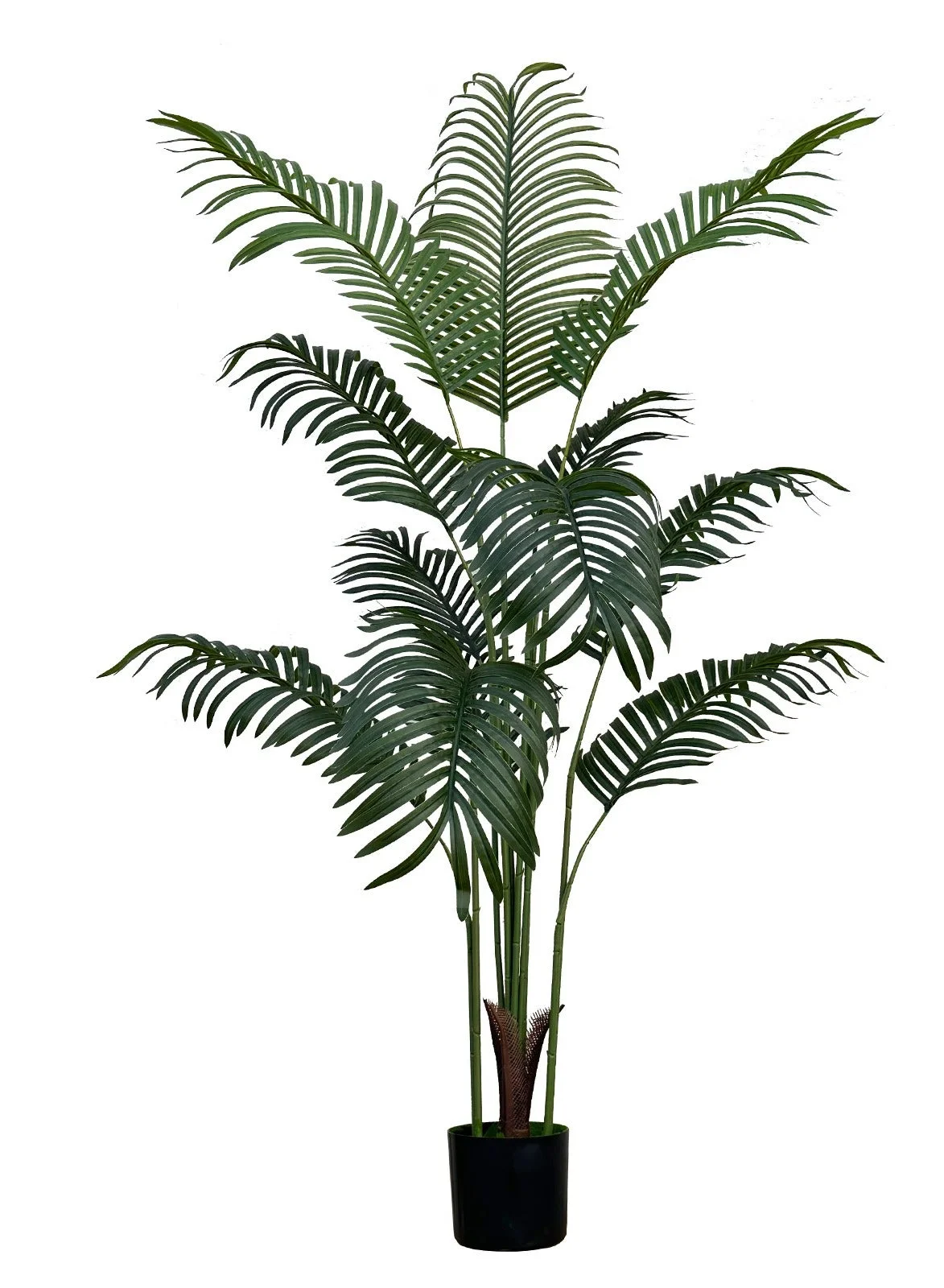 MirageBotanics Artificial Areca Palm Tree with White Tall Planter (150 cm) - Premium Faux Tropical Floor Plant for Home and Office Decor owoeo