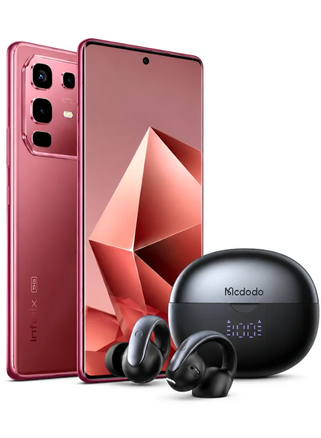 Infinix NOTE 50S 5G Smartphone (Burgundy Red, 256GB, 16GB RAM) with TWS Earbuds - Middle East Version 2z3rh