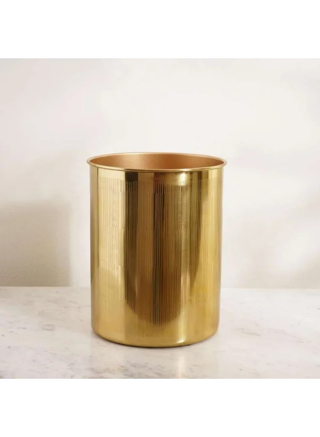 Pan Home Meteor Metal Waste Bin Premium Stainless Steel Decorative Trash Can (Gold, 20x25cm) 5t3z5