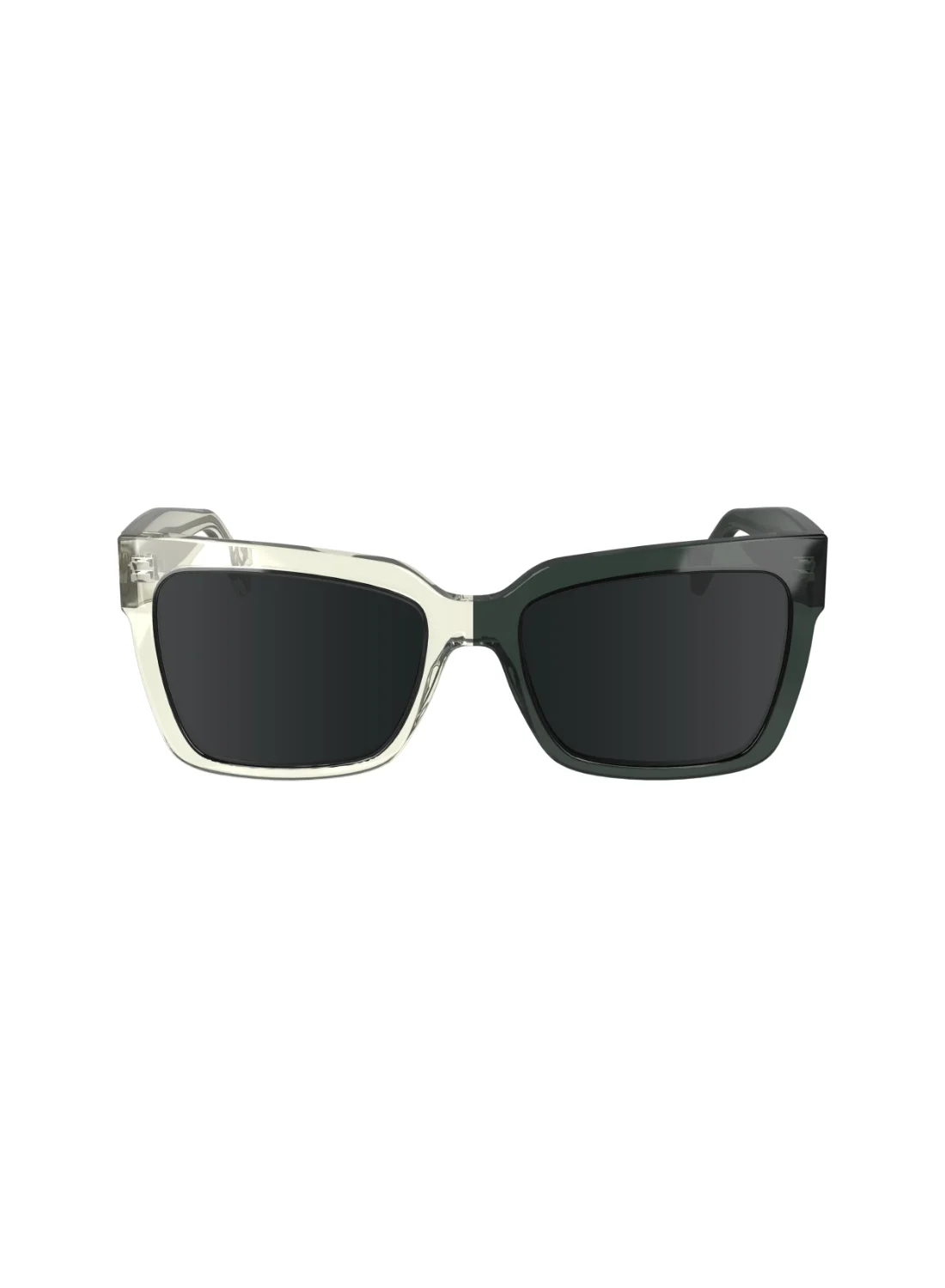 Premium Acetate Modified Rectangle Sunglasses (Crystal to Grey, 54mm) whcys