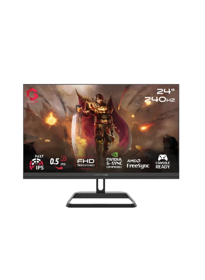 GAMEON Midnight Pro 24 Inch Gaming Monitor FHD 1080p 240Hz Fast IPS HDR10 HDMI 2.1 RGB Display (Black, 24 Inch) azhct