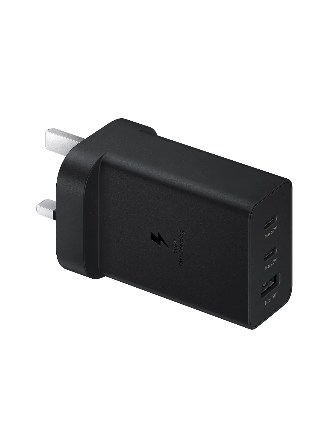 Ultra-HD 65W Trio Power Charger (Fast Charging Adapter, Multi-Port, Black) 7yv5b