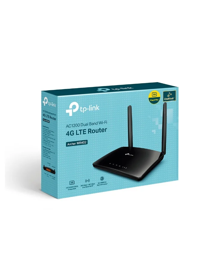 Premium AC1200 Dual Band 4G LTE Wireless Wi-Fi Router with Nano SIM Slot, High-Speed 1200Mbps Connectivity for Home and Office (Black) h6q1h
