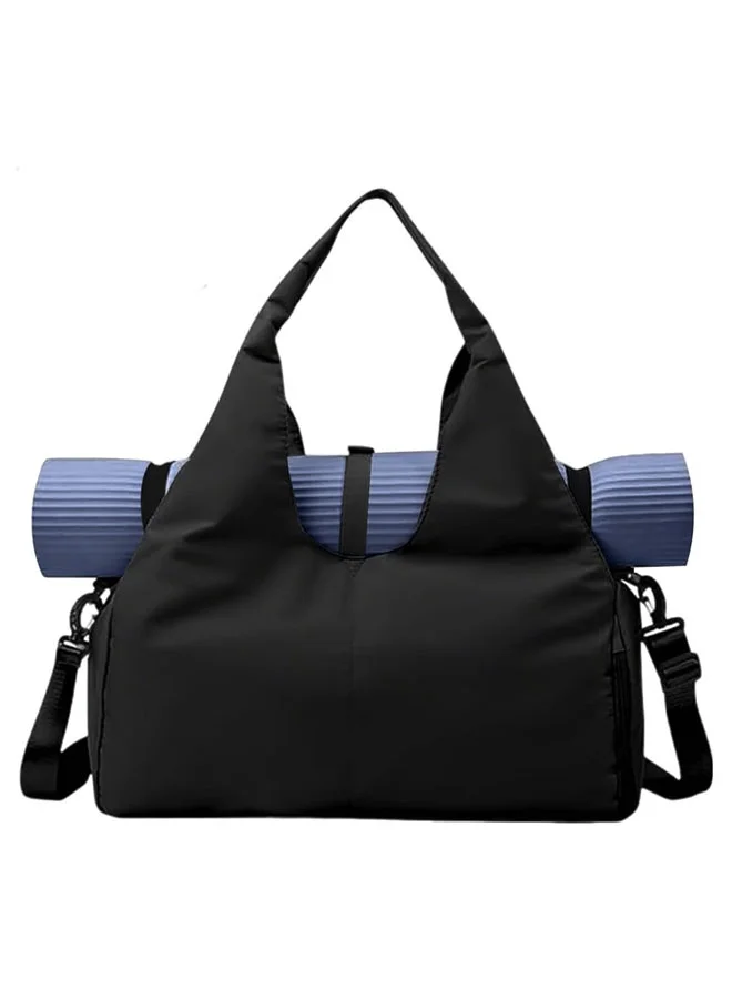 HOOTO Gym Duffel Bag with Wet Dry Pocket and Shoe Compartment (Black, 45 cm) 3dony