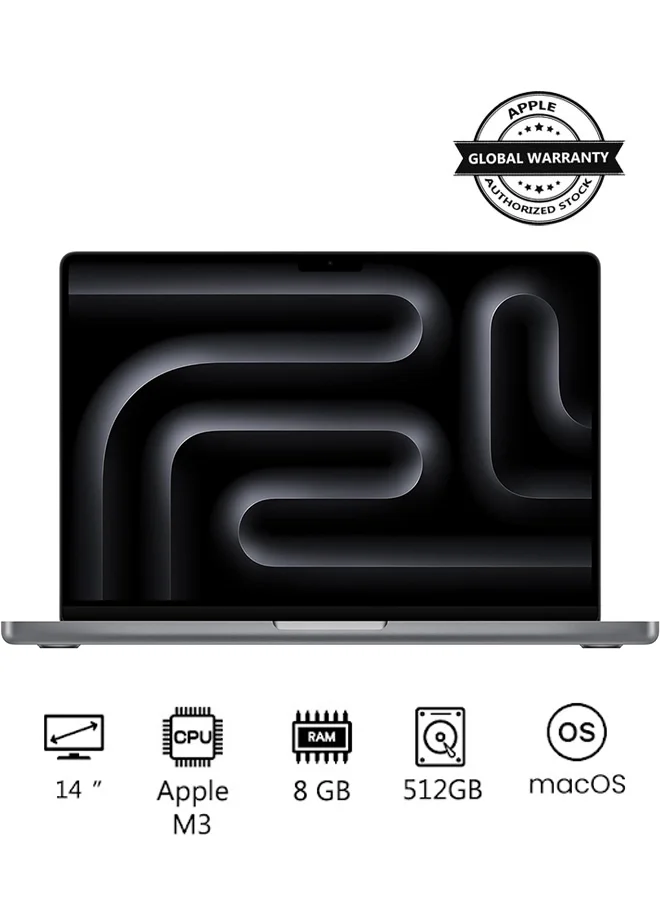 Premium Smart Laptop Pro 14-Inch Display 8GB RAM 512GB SSD High-Performance Computing Device (Space Grey) jker0
