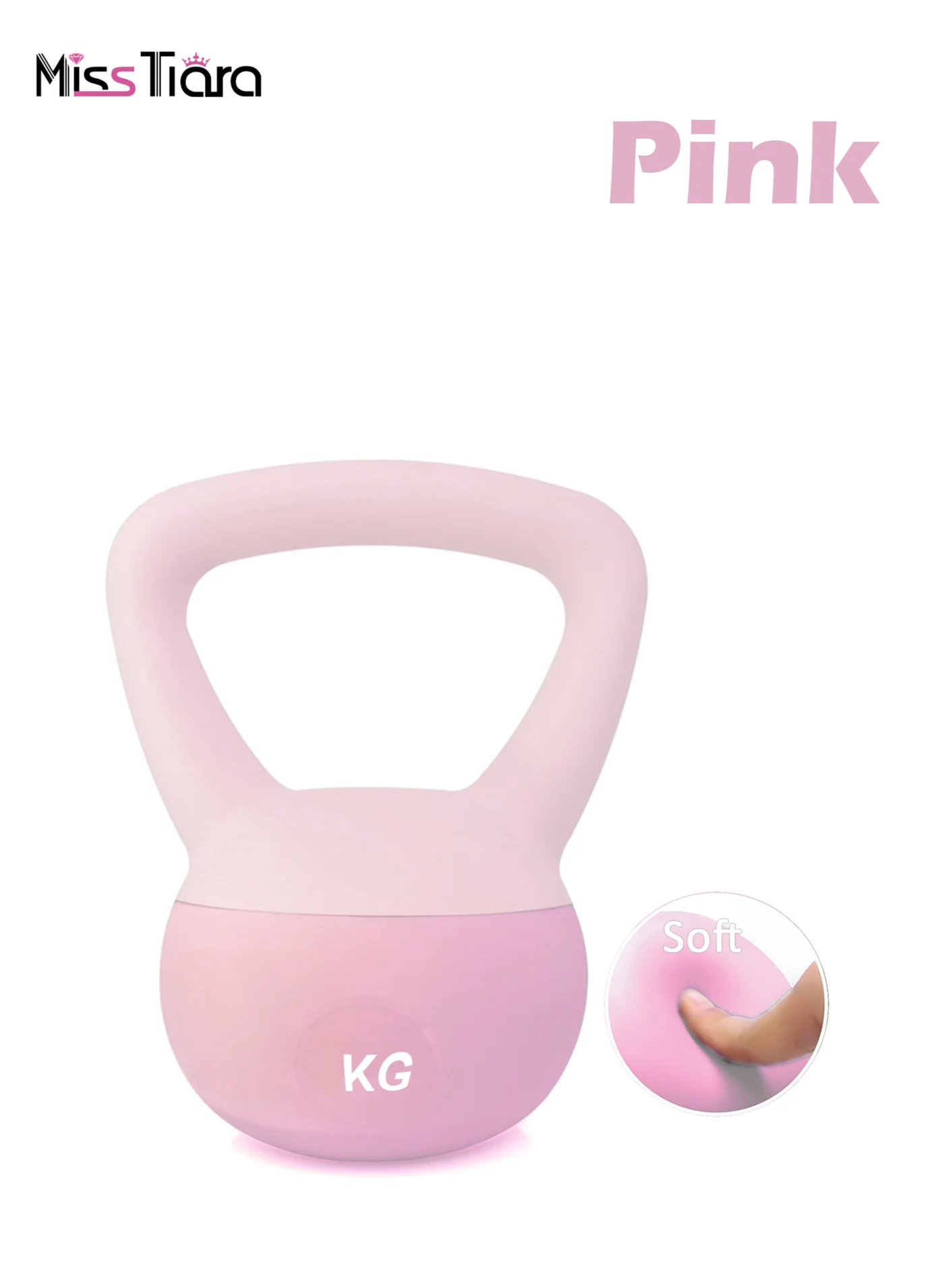 MissTiara Soft PVC Kettlebell for Strength Training and Core Fitness (4kg) 0v54w