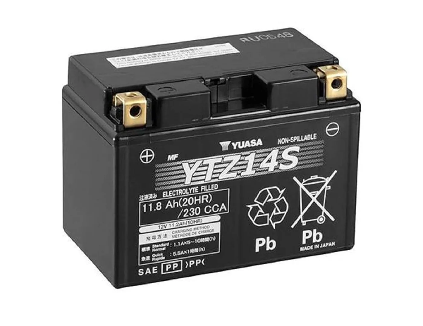 Premium Motorcycle Maintenance-Free Battery (YTZ14S, 12V 11.2Ah) High-Performance Power Source for Motorcycles o6mhm