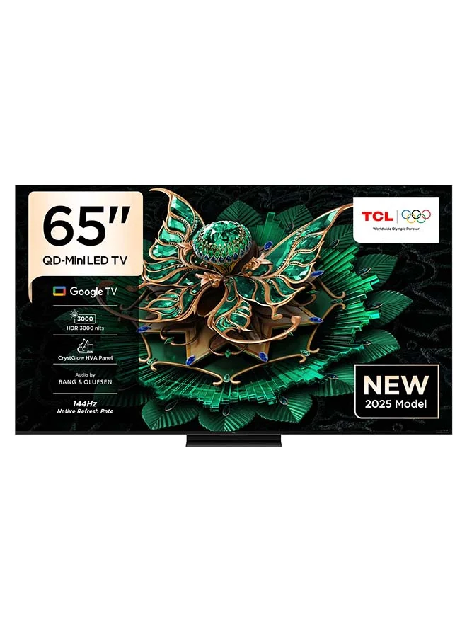 Premium 65-Inch QD-Mini LED Smart TV 144Hz 4K Gaming Display with Ultra Slim Design (Black, 165 cm) h9sni