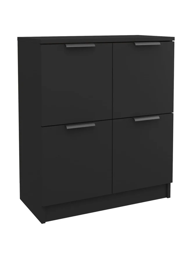 VidaXL Sideboard Storage Cabinet (Black, 60x30x70 cm) Premium Engineered Wood Furniture for Living Room z7j2k