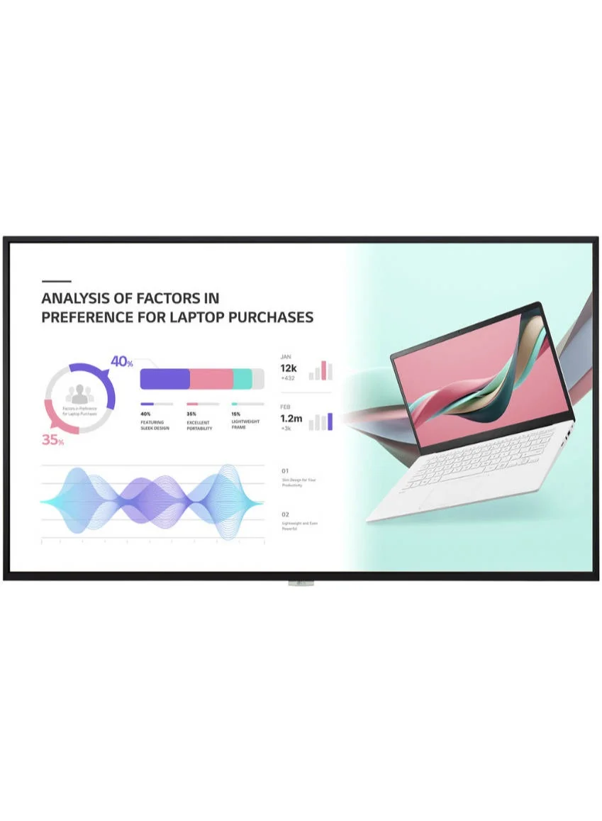 Premium 98-Inch UHD IPS Digital Signage Display Professional 4K Screen with Built-in Speakers and webOS 6.0 (Black, 98 inch) a44l7