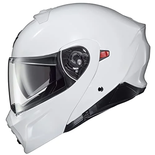 Premium Transformer Modular Motorcycle Helmet Full Face Dual Visor Safety Gear (Gloss White, Large) 7zayy
