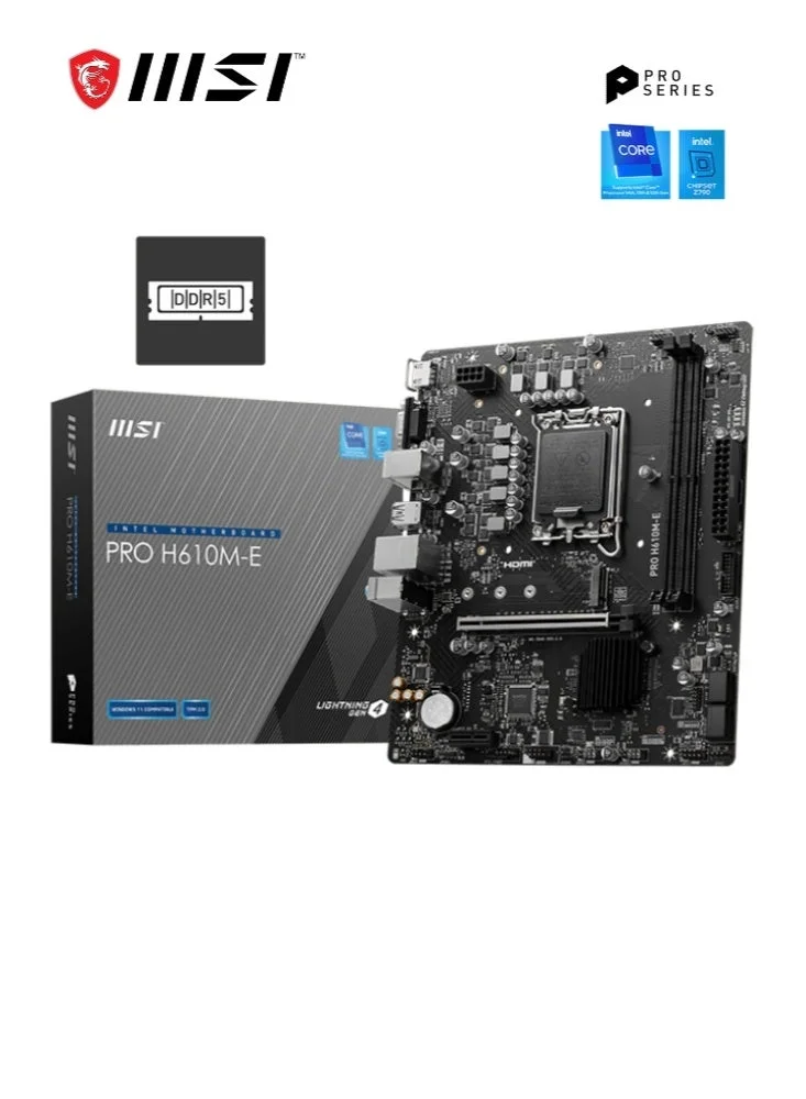 MSI PRO H610M-E Motherboard Micro-ATX LGA 1700 DDR5 Support PCIe 4.0 M.2 Gen3 USB 3.2 Gen1 HDMI VGA for Desktop PC njdmh