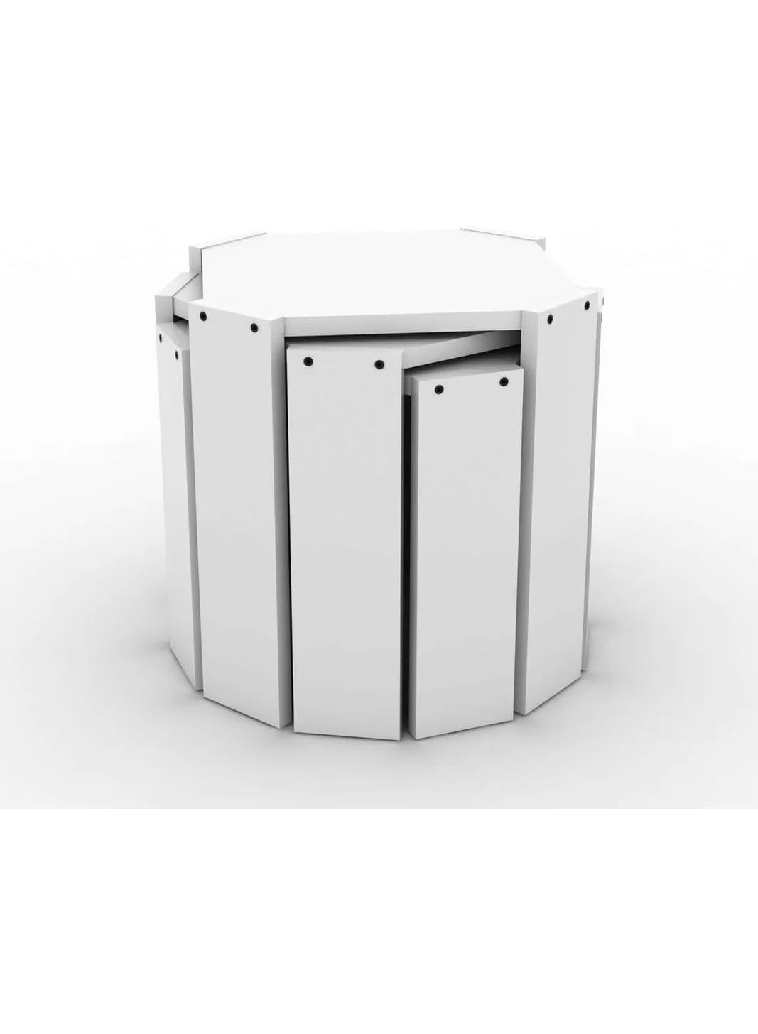 TPGP Modern Nestling Coffee Table Set (3-Piece, White) Premium Side End Table for Living Room zfnbt