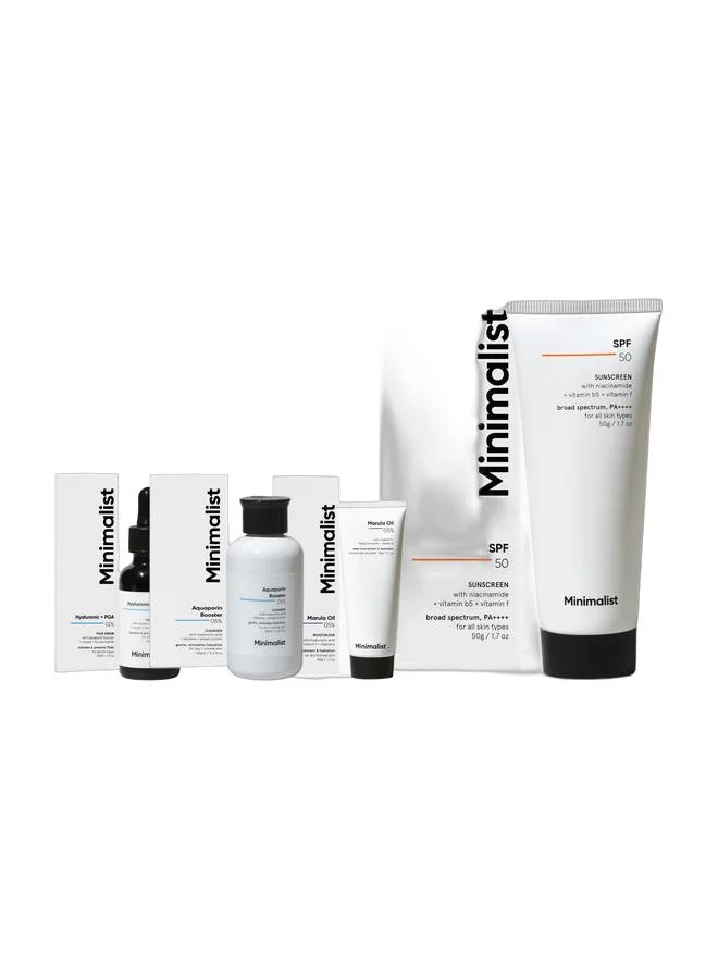 Minimalist Dry Skin & Barrier Repair Hydrating Skincare Kit (Premium Face Care Set for Sensitive Skin) rfaw7