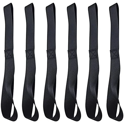 Yuntop Heavy Duty Soft Loop Tie Down Straps (Black, 6 Pack, 30 cm x 2.5 cm) for Securing Motorcycles and ATV Equipment fr1nw