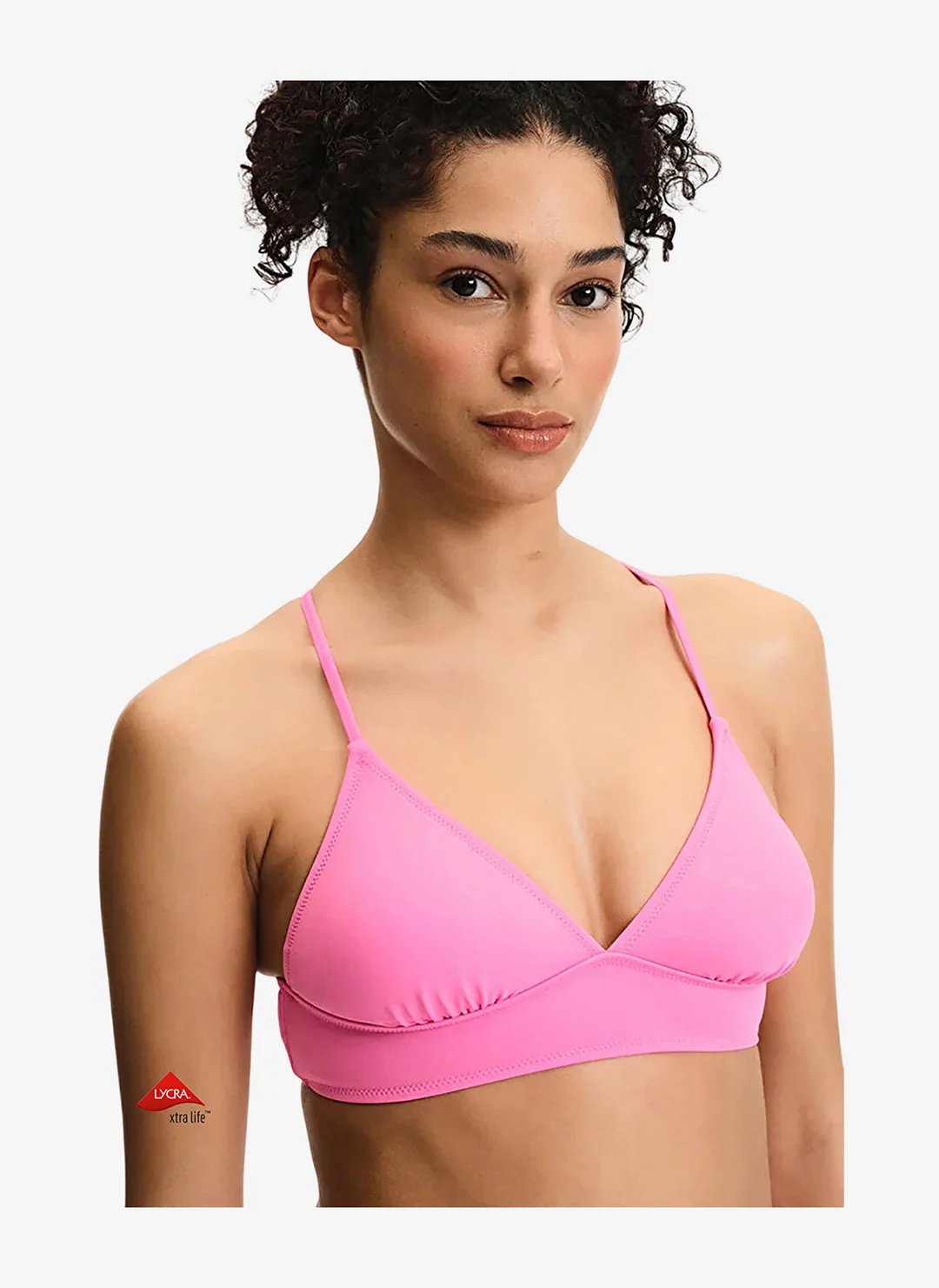 Penti Women Bralette Bikini Top Premium Polyester Blend Swimwear (Pink, One Size) nxo1r
