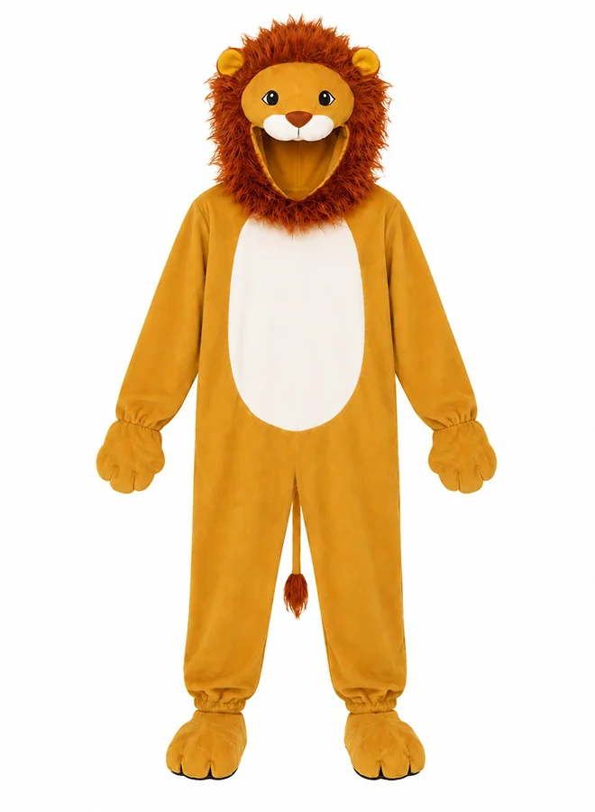Toy Land Lion Animal Costume with Hood for Kids Jungle Safari Fancy Dress Outfit (Yellow, 2-3 Years) 5gtle