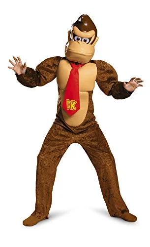 Premium Donkey Kong Deluxe Gaming Character Costume Set (Small 4-6) for Kids r1auv