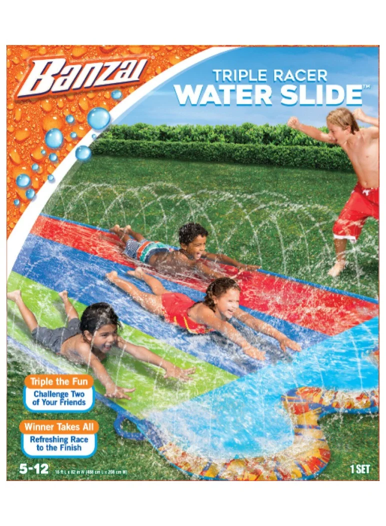 Triple Racer Water Slide Backyard Summer Activity Set (488 cm) bc1qm