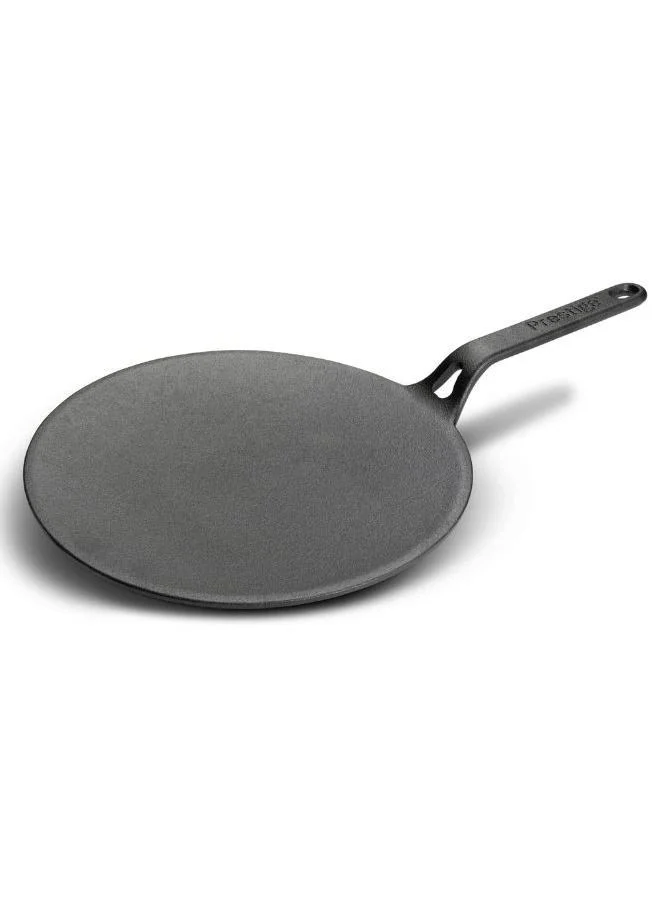 Premium Cast Iron Curved Tawa Pan 26 cm Pre-Seasoned Induction Compatible Cookware for Roti Chapati and Dosa u87tu