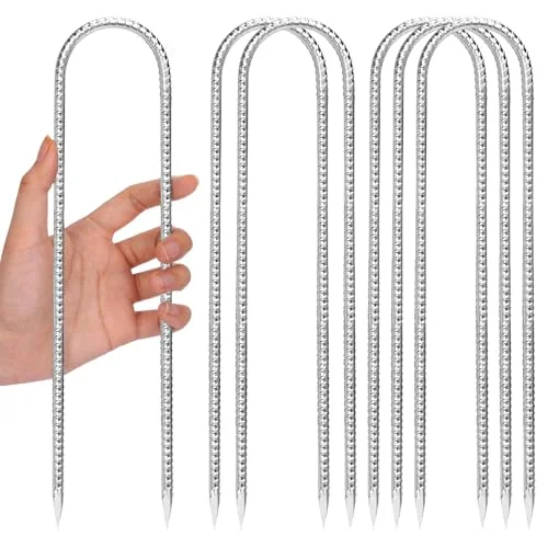 Premium Heavy-Duty Trampoline Stakes Galvanized Steel Ground Anchors for High Wind Stability (6 Pack, 30 cm) 4syuh