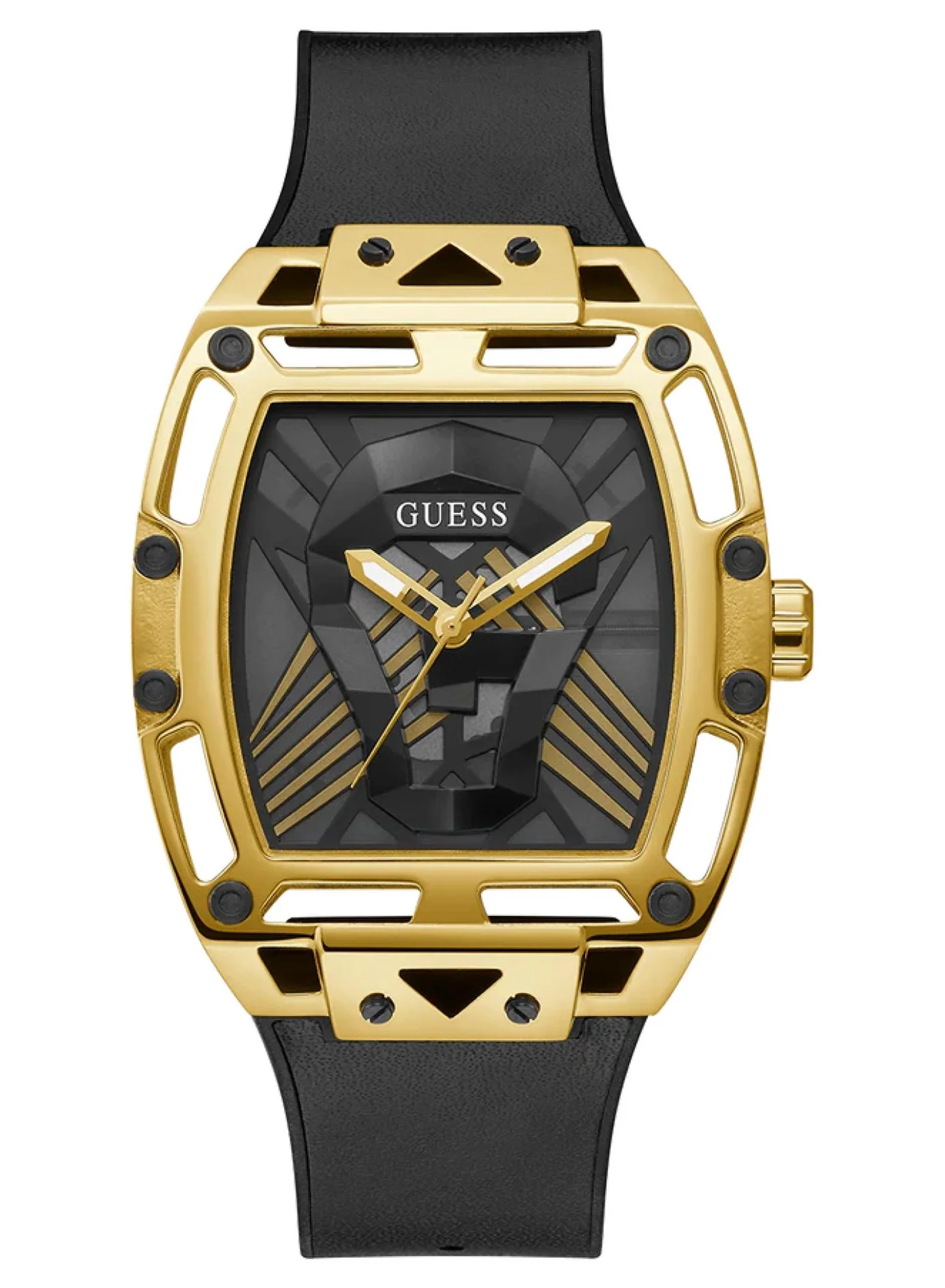 Premium Multi-function Analog Wristwatch for Men Black and Gold Tone (44mm) mxwp9