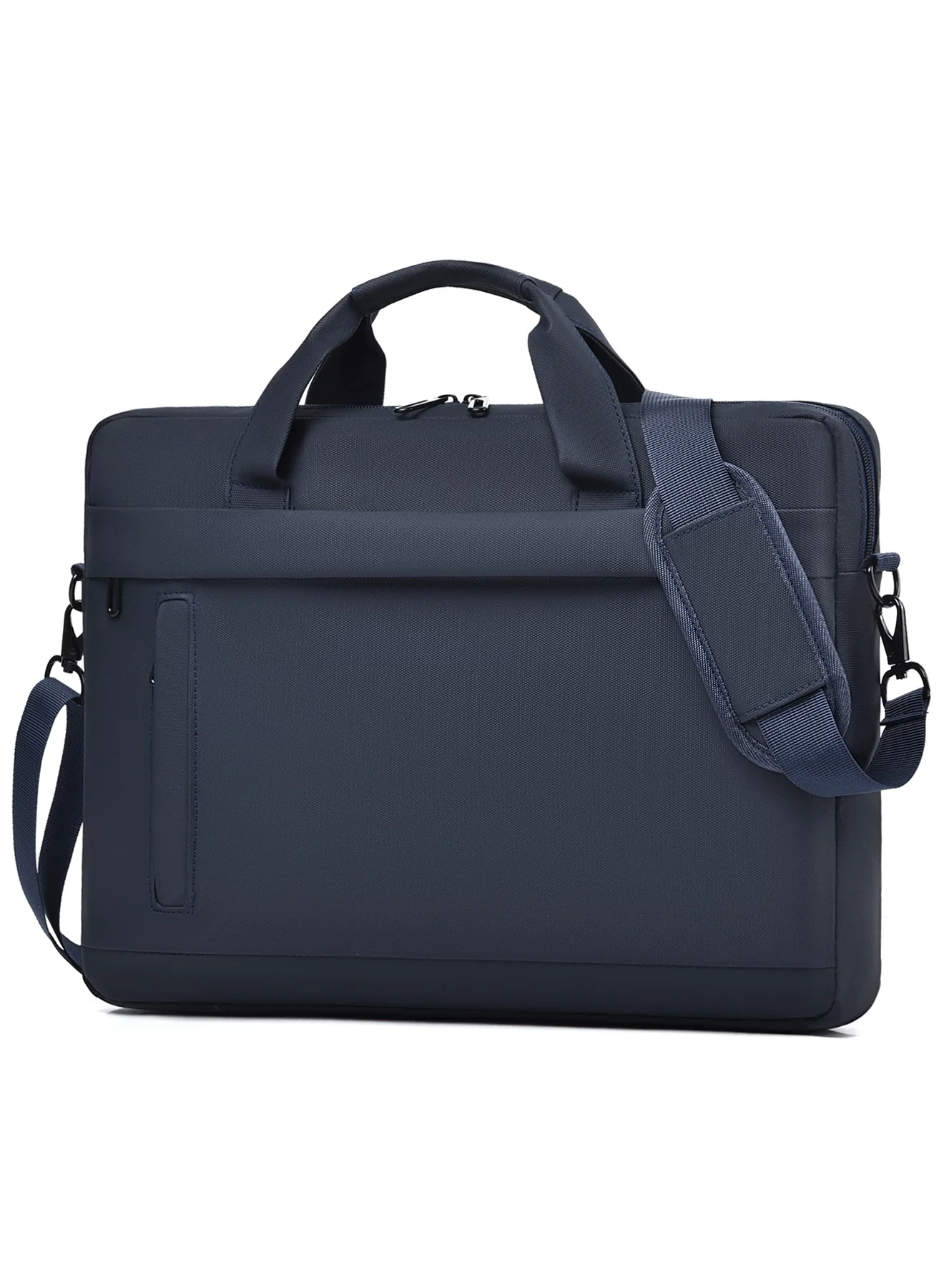Qiccijoo Laptop Briefcase Messenger Bag for Men and Women, Premium Water-Resistant Computer Case with Shoulder Strap (Blue, 15.6 Inch) p6jwh