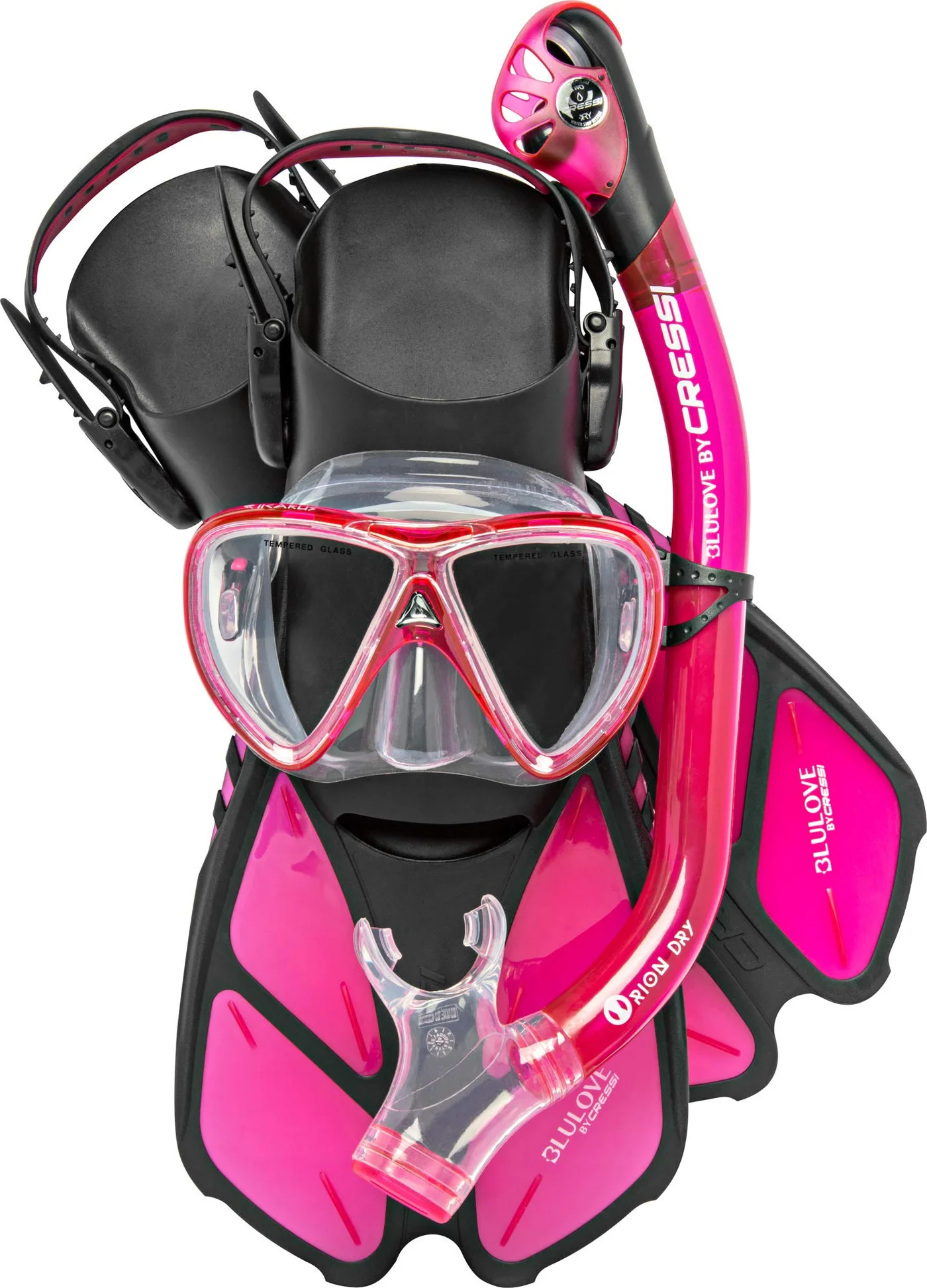 Premium Snorkeling Dry Set Professional Diving Mask and Snorkel (Translucent Pink, Small) fe8ct