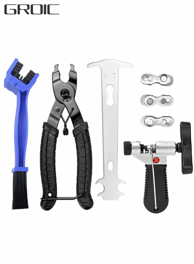 GROIC Bicycle Chain Repair Tool Kit 7-Piece Set Professional Maintenance Equipment for Road and Mountain Bikes (7 Pieces) nnxpk