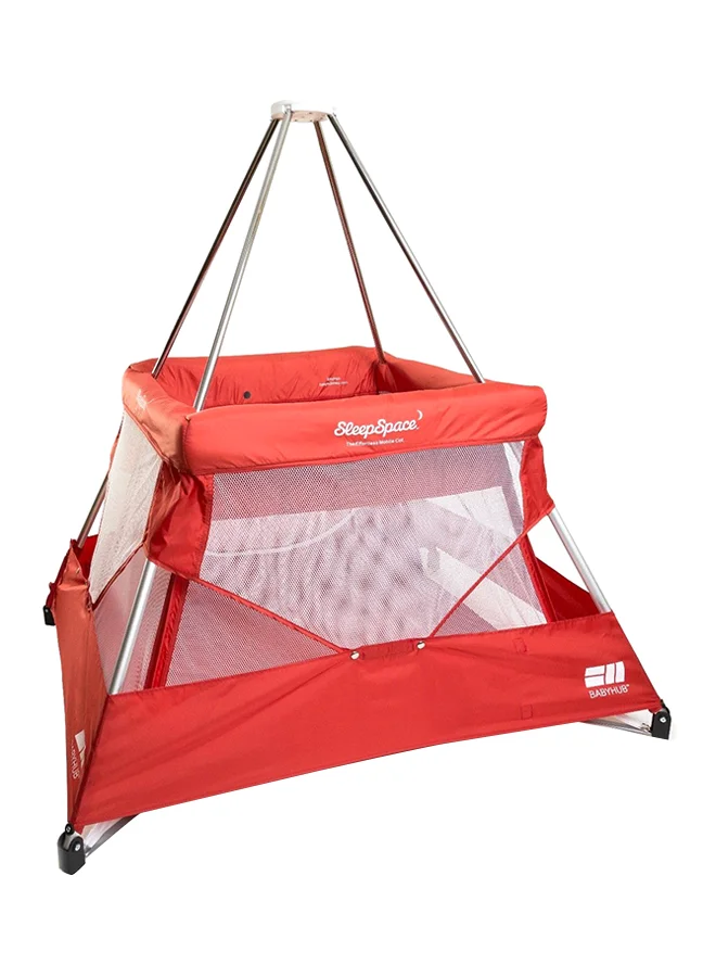 BabyHub Travel Cot with Tepee and Mosquito Net (Portable, Premium Nursery Bed for Infants) lua5m