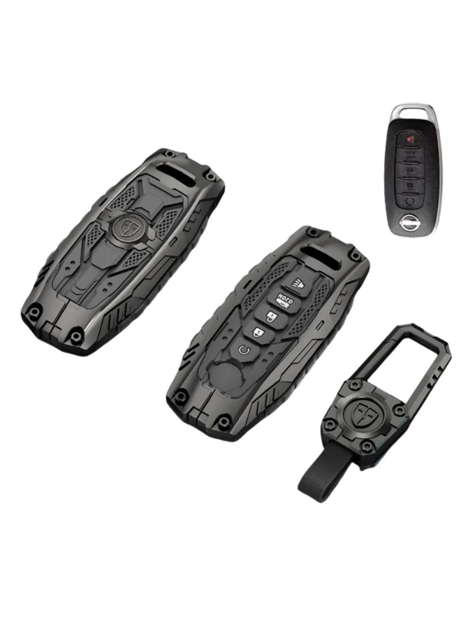 NOSKIN Heavy-duty Zinc Alloy Key Fob Cover Premium Protective Case for 5-Button Vehicle Remotes (Silver, 1 Piece) 0qu8n