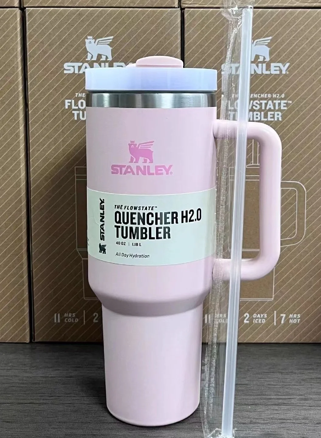 Premium Stainless Steel Vacuum Insulated Tumbler with Lid and Straw for Hot and Cold Beverages (1.18 L) nnlqk