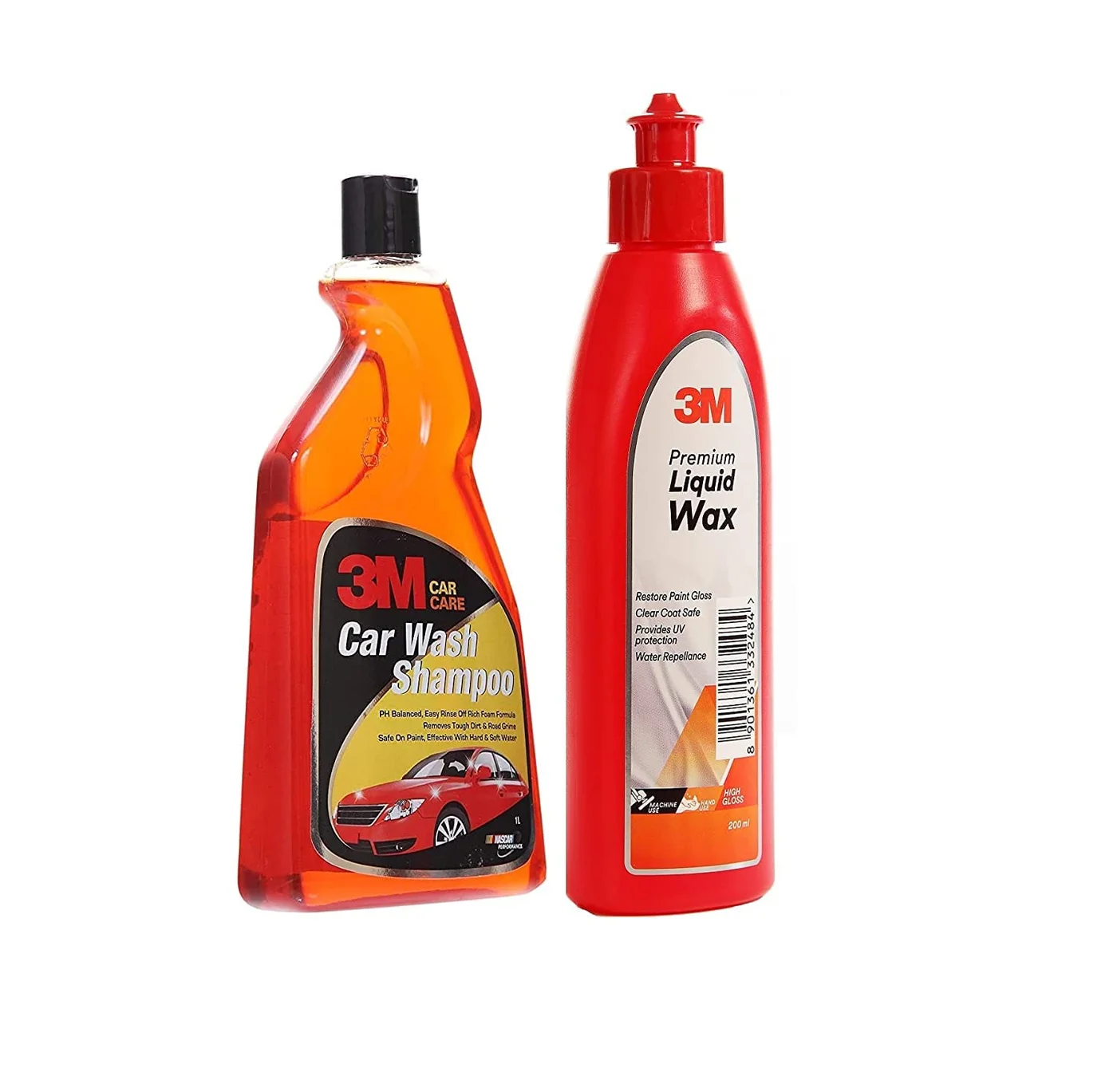 Premium Car Care Combo Set (1 L Shampoo and Liquid Wax) High-Foam Cleaning and Gloss Restoration for Exterior Maintenance u780q